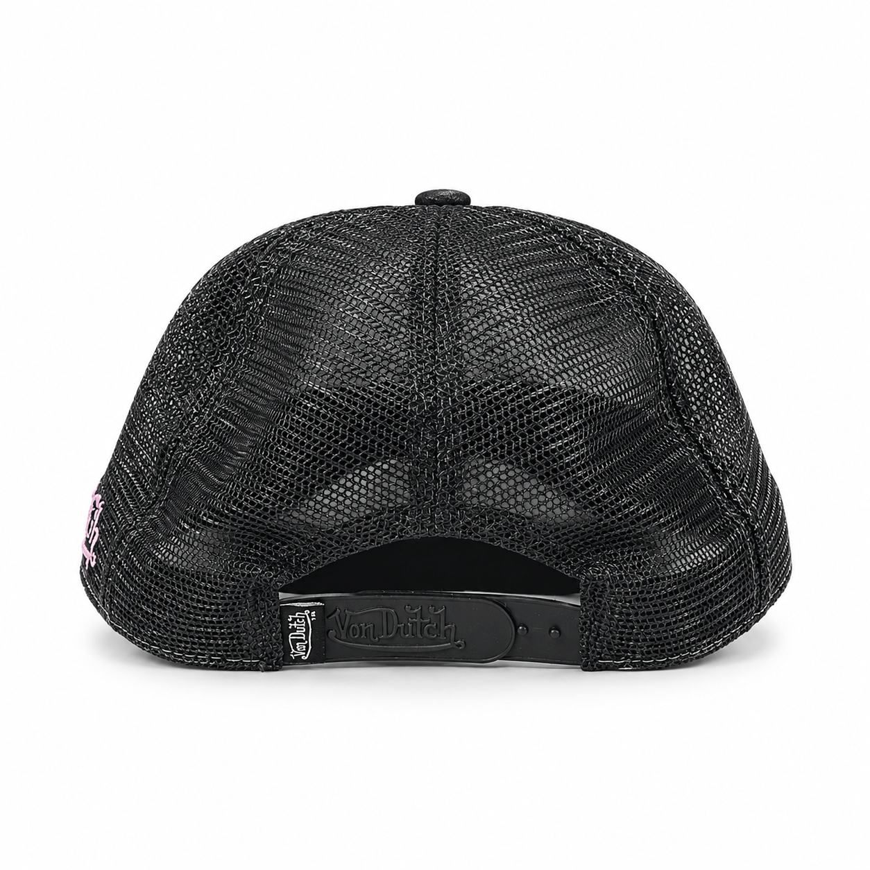 Von Dutch Distressed Trucker Cap - Black / Pink