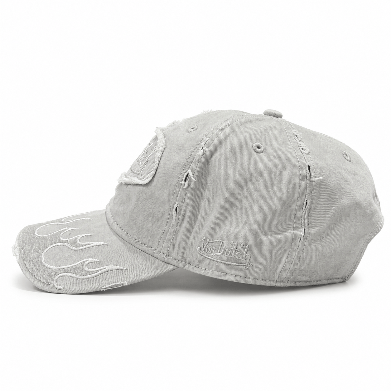 Von Dutch Flames Dad Cap - Light Grey