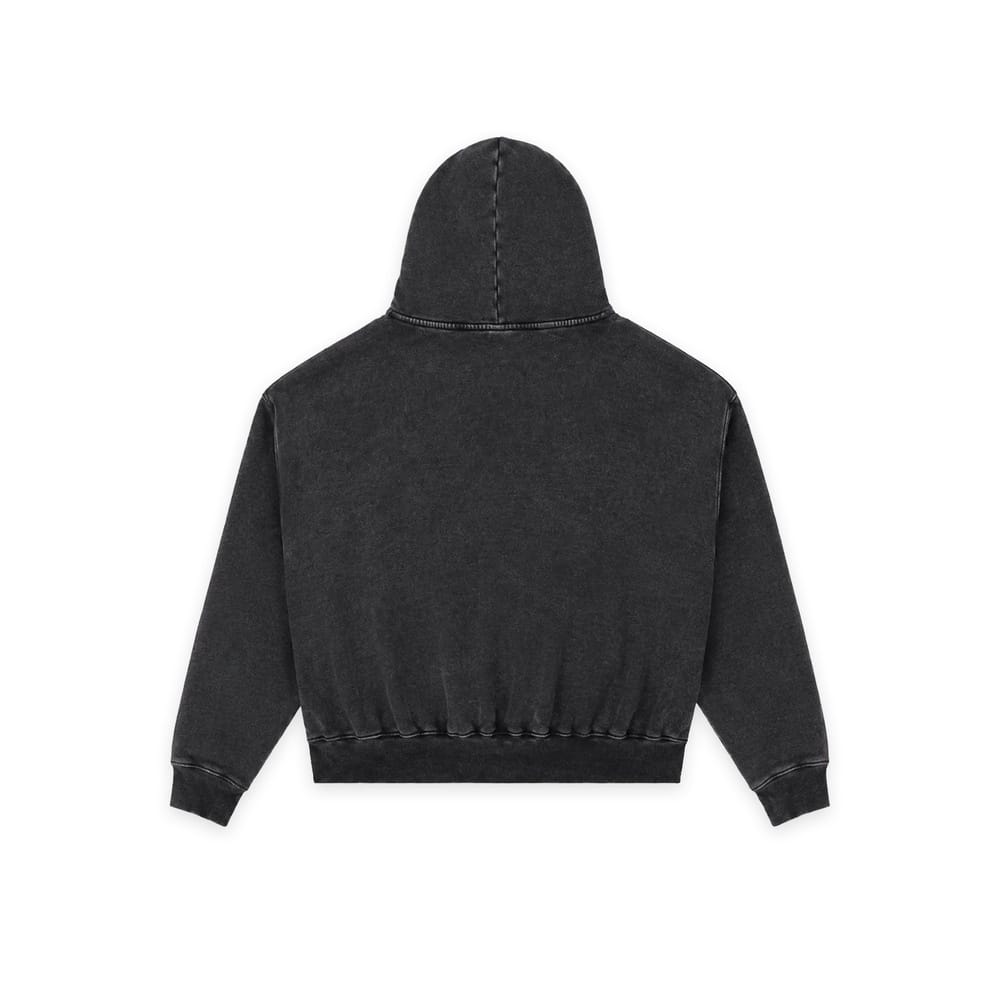 WNDRR Arcade Box Fit Hood Sweat - Washed Black
