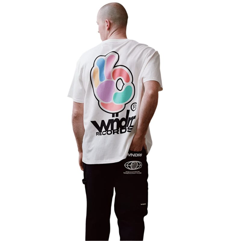 WNDRR Benny Box Fit Tee - Off White - On Body Back 