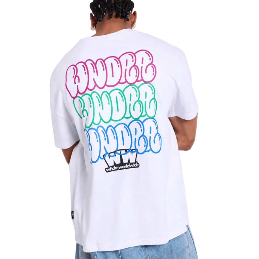 WNDRR Blissed Out Box Fit Tee - White Marle