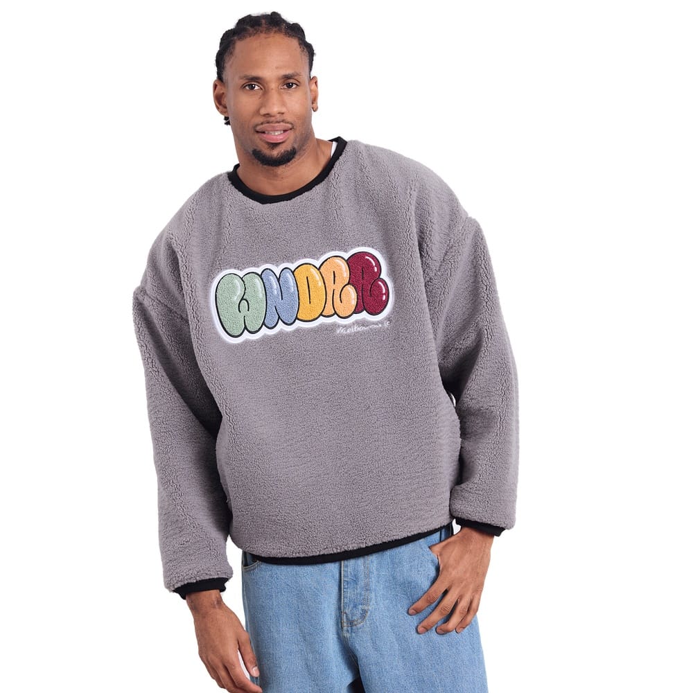 WNDRR Blissed Sherpa Pullover - Cement Grey