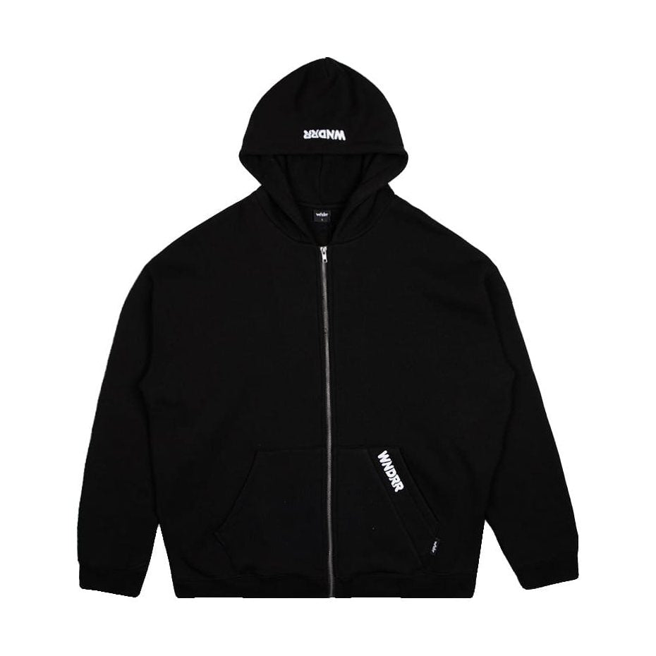 WNDRR Halo Zip Hood Sweat - Black
