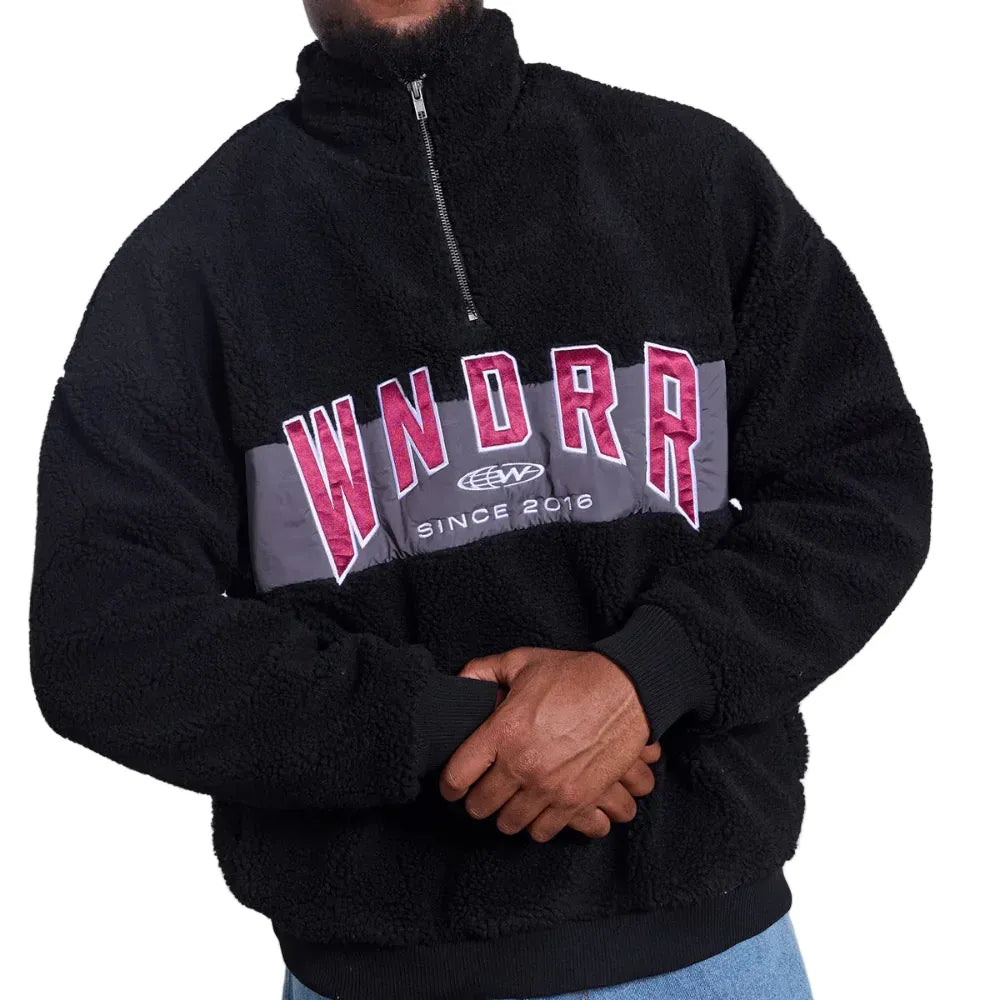 WNDRR Hashi 1/4 Zip Sherpa Flecce - Black