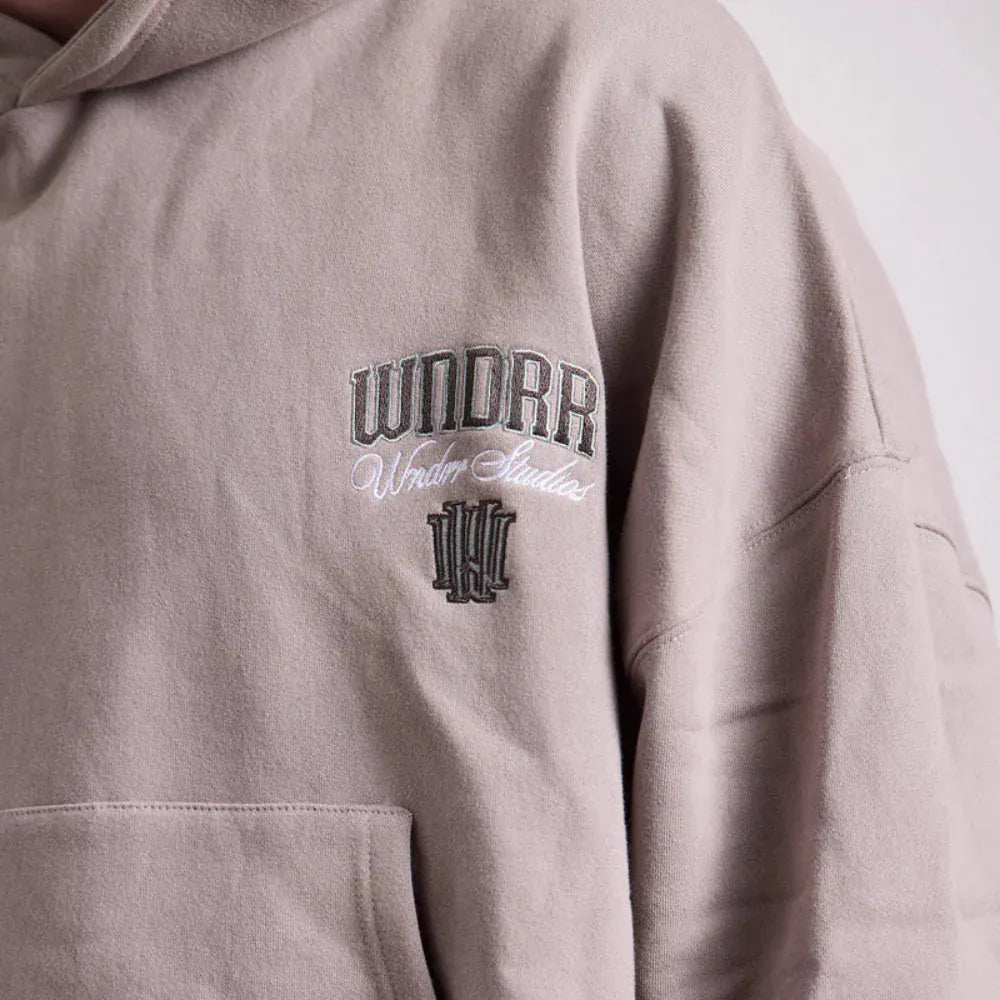 WNDRR Pavilion Cropped Hood Sweat - Moon Grey