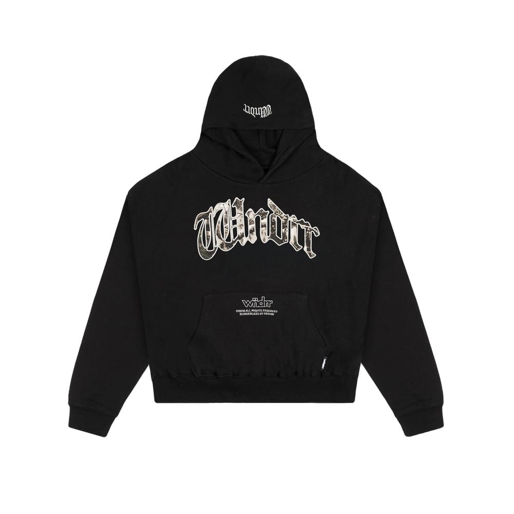 WNDRR Rogue Box Fit Hood Sweat - Black