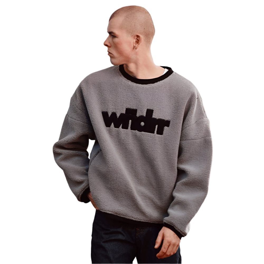 WNDRR Tone Sherpa Pullover - Cement Grey