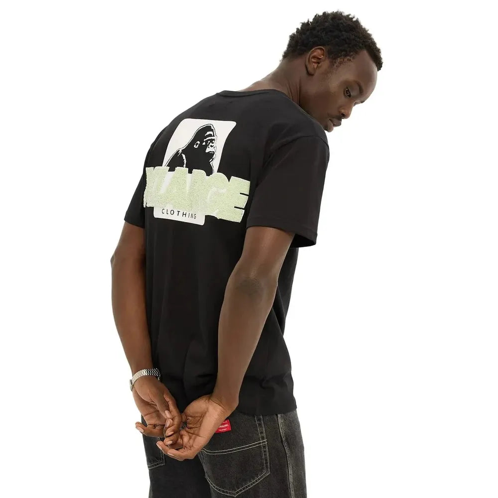 XLarge Slanted Chenille Tee - Solid Black