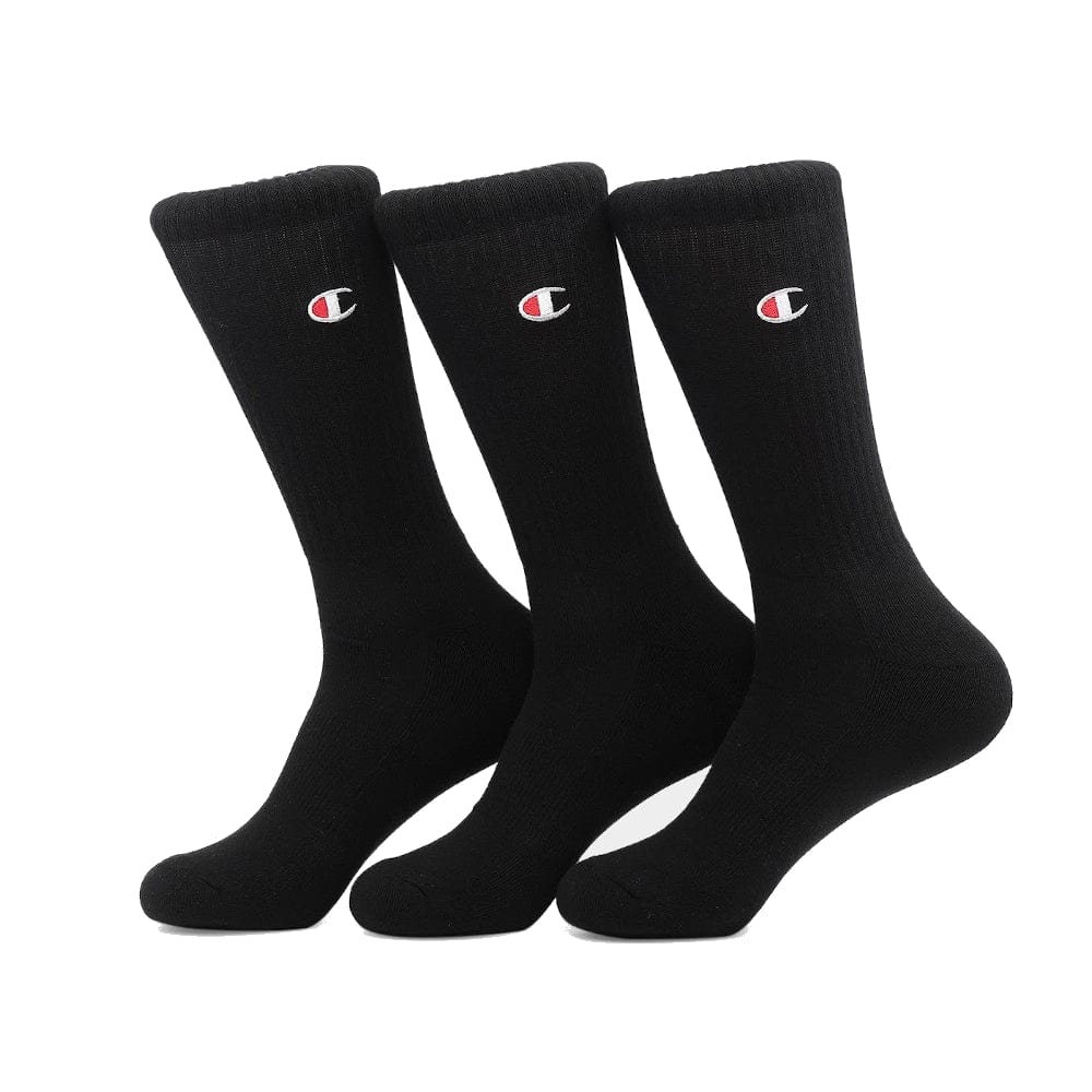 Champion Lifestyle C Logo Crew Socks 3 Pack - Black