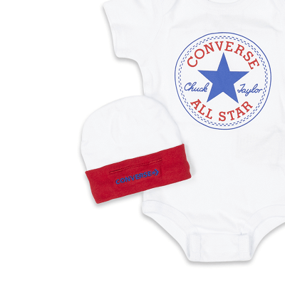 Converse Baby Classic Chuck Patch Three Piece Boxed Set - White / Red