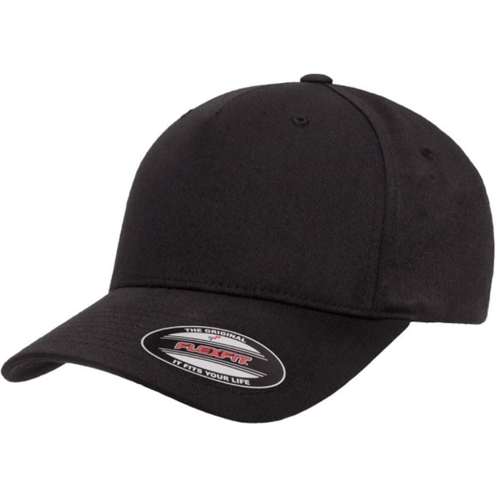Flexfit Hexa 5 Panel Fitted Cap - Black
